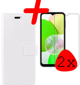 BASEY. BASEY. Samsung Galaxy A14 Hoesje Bookcase Wit Met 2x Screenprotector