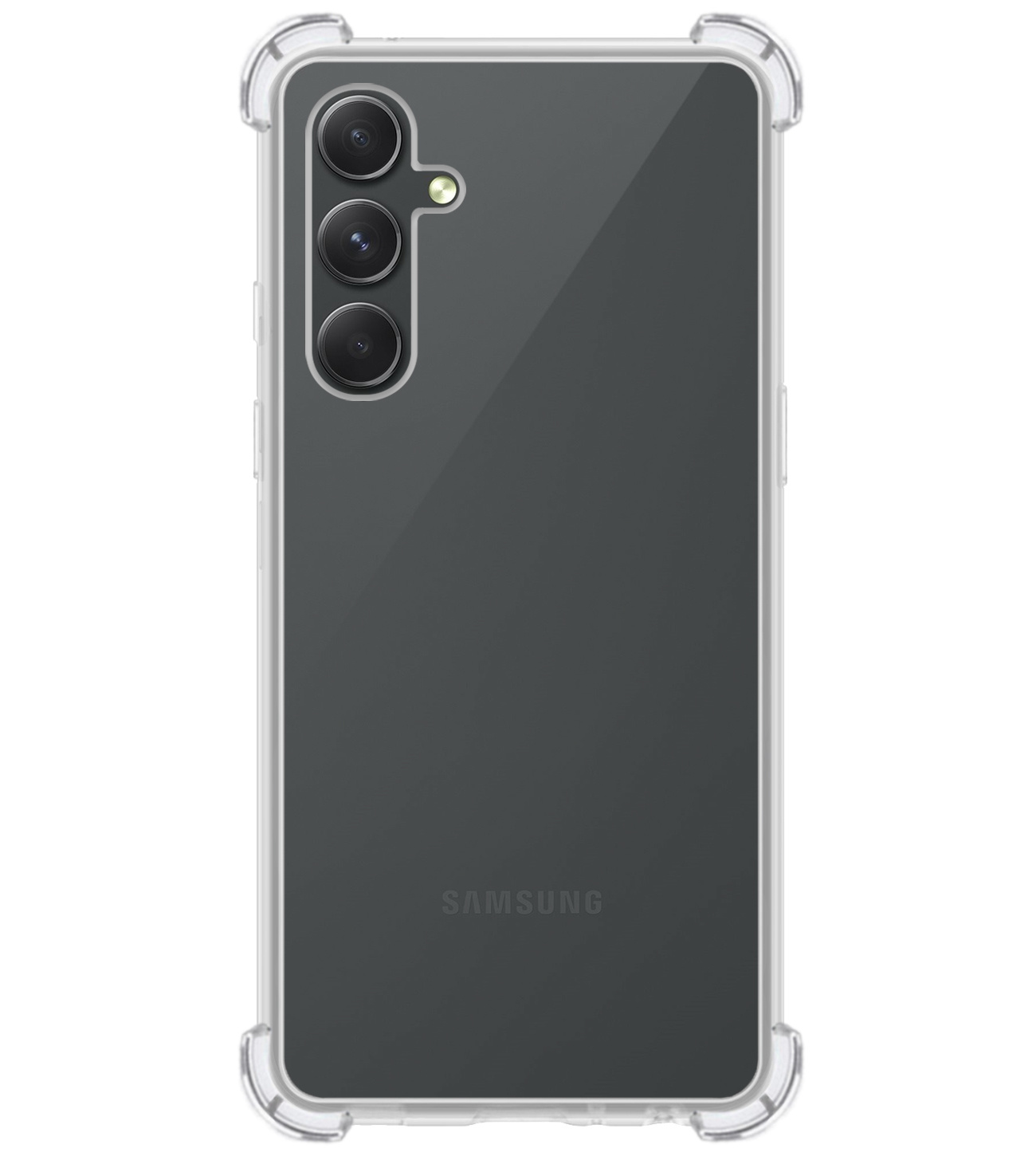 BASEY. Hoes Geschikt voor Samsung A14 Hoesje Shock Proof Case Hoes Siliconen - Hoesje Geschikt voor Samsung Galaxy A14 Hoes Cover Shockproof - Transparant - 2 Stuks