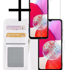 NoXx NoXx Samsung Galaxy A14 Hoesje Bookcase Wit Met Screenprotector