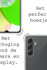 BASEY. Hoes Geschikt voor Samsung A14 Hoesje Shock Proof Case Hoes Siliconen Met 2x Screenprotector - Hoesje Geschikt voor Samsung Galaxy A14 Hoes Cover Shockproof - Transparant