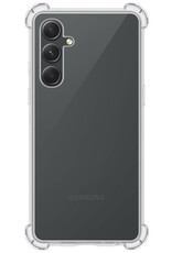 BASEY. Hoes Geschikt voor Samsung A14 Hoesje Shock Proof Case Hoes Siliconen Met 2x Screenprotector - Hoesje Geschikt voor Samsung Galaxy A14 Hoes Cover Shockproof - Transparant