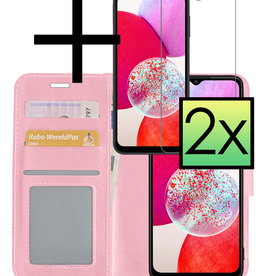 NoXx NoXx Samsung Galaxy A14 Hoesje Bookcase Lichtroze Met 2x Screenprotector