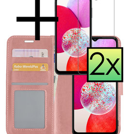 NoXx NoXx Samsung Galaxy A14 Hoesje Bookcase Rose Goud Met 2x Screenprotector