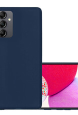 NoXx Hoes Geschikt voor Samsung A14 Hoesje Cover Siliconen Back Case Hoes - Donkerblauw