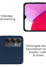 NoXx Hoes Geschikt voor Samsung A14 Hoesje Cover Siliconen Back Case Hoes - Donkerblauw