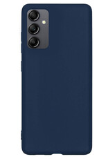 NoXx Hoes Geschikt voor Samsung A14 Hoesje Cover Siliconen Back Case Hoes - Donkerblauw