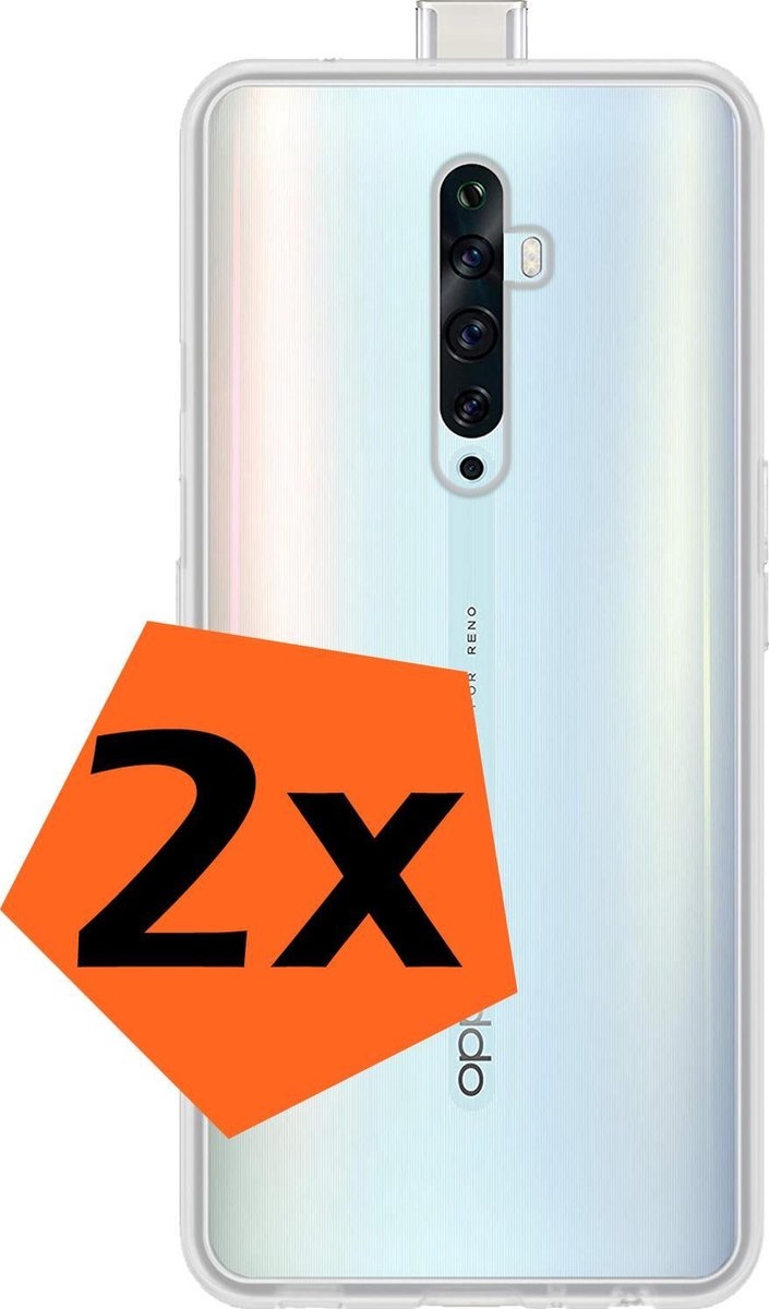 Nomfy Hoesje Geschikt voor OPPO Reno 2Z Hoesje Siliconen Cover Case - Hoes Geschikt voor OPPO Reno 2Z Hoes Back Case - 2-PACK - Transparant