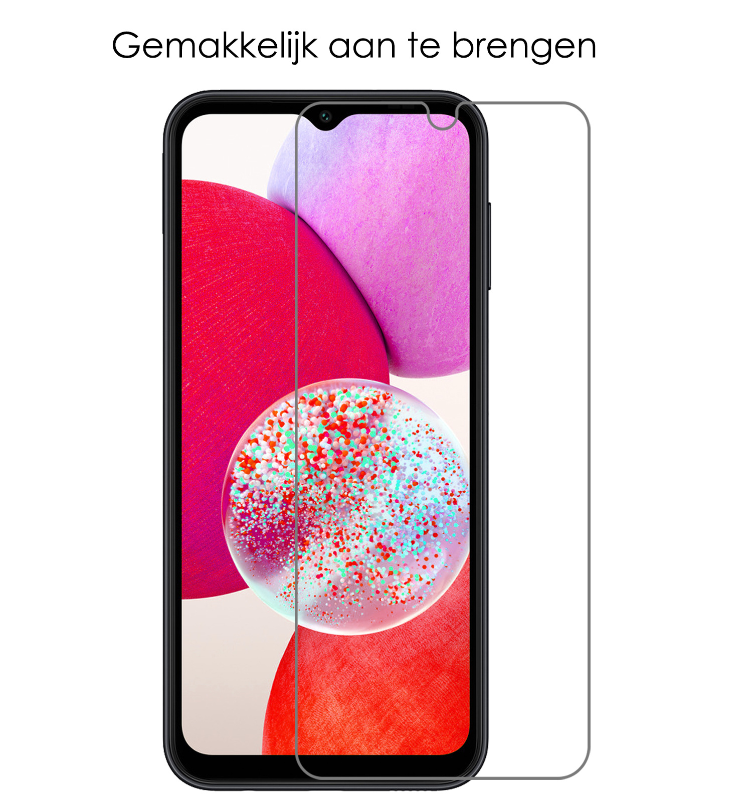 NoXx Hoes Geschikt voor Samsung A14 Hoesje Cover Siliconen Back Case Hoes Met Screenprotector - Geel