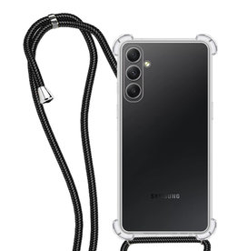 NoXx Samsung Galaxy A14 Hoesje Transparant Shockproof Met Zwart Koord