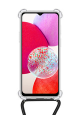 NoXx Hoes Geschikt voor Samsung A14 Hoesje Transparant Met Telefoonkoord Cover Shock Proof Case Koord Hoes