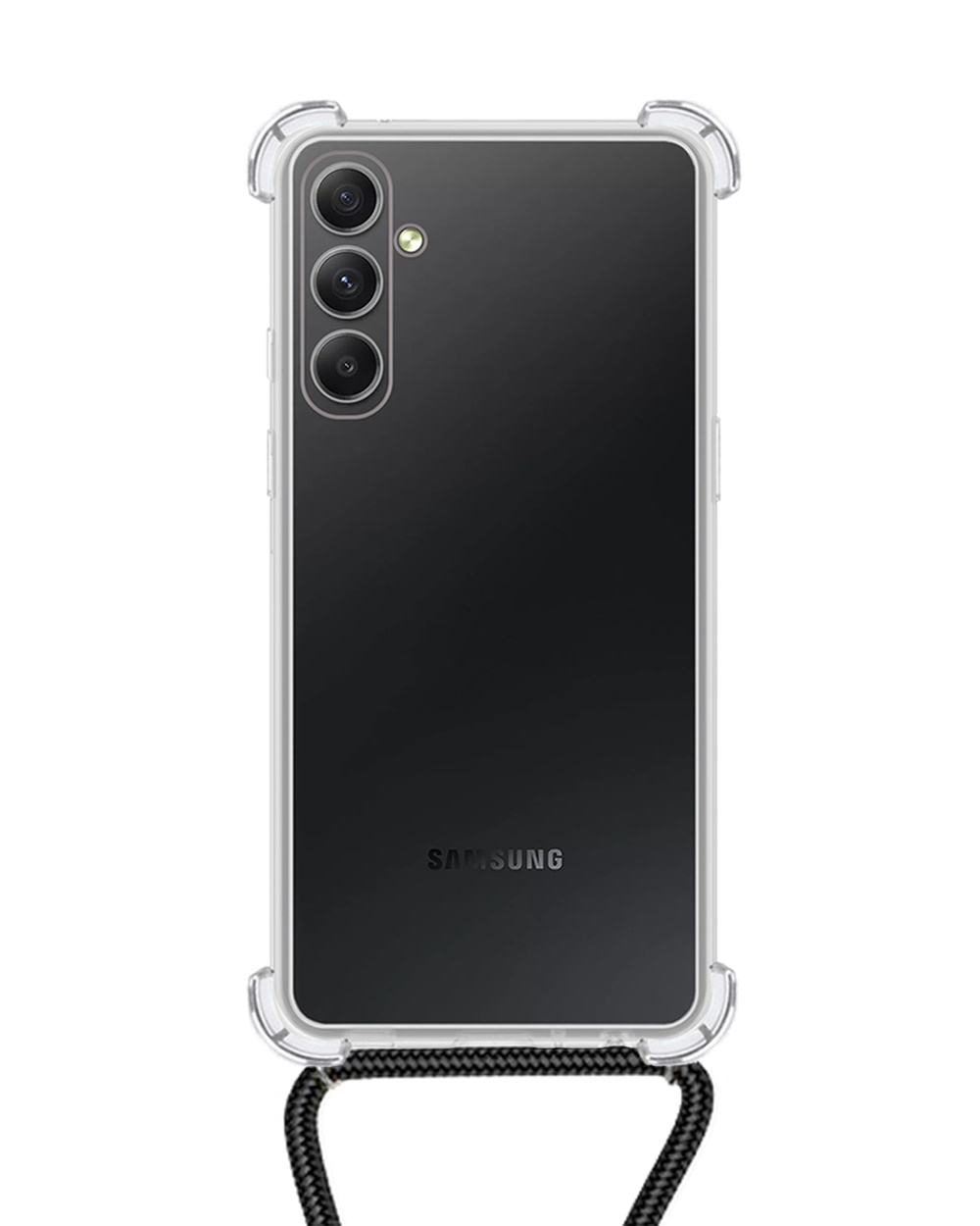 NoXx Hoes Geschikt voor Samsung A14 Hoesje Transparant Met Telefoonkoord Cover Shock Proof Case Koord Hoes