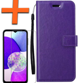 Nomfy Nomfy Samsung Galaxy A14 Hoesje Bookcase Paars Met Screenprotector