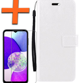 Nomfy Nomfy Samsung Galaxy A14 Hoesje Bookcase Wit Met Screenprotector