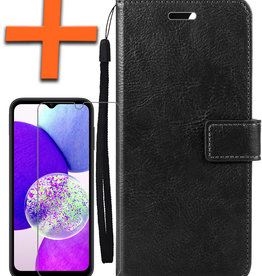 Nomfy Nomfy Samsung Galaxy A14 Hoesje Bookcase Zwart Met Screenprotector