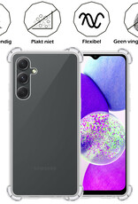 Nomfy Hoesje Geschikt voor Samsung A14 Hoesje Shock Proof Cover Case Shockproof Met 2x Screenprotector - Hoes Geschikt voor Samsung Galaxy A14 Hoes Siliconen Back Case - Transparant