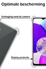 Nomfy Hoesje Geschikt voor Samsung A14 Hoesje Shock Proof Cover Case Shockproof Met 2x Screenprotector - Hoes Geschikt voor Samsung Galaxy A14 Hoes Siliconen Back Case - Transparant