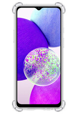 Nomfy Hoesje Geschikt voor Samsung A14 Hoesje Shock Proof Cover Case Shockproof Met 2x Screenprotector - Hoes Geschikt voor Samsung Galaxy A14 Hoes Siliconen Back Case - Transparant