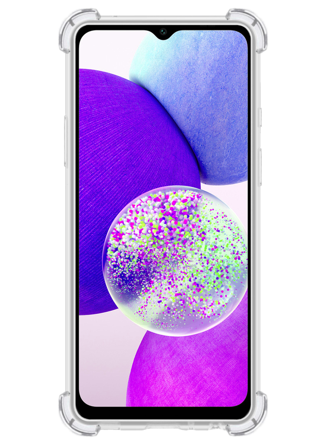 Nomfy Hoesje Geschikt voor Samsung A14 Hoesje Shock Proof Cover Case Shockproof Met 2x Screenprotector - Hoes Geschikt voor Samsung Galaxy A14 Hoes Siliconen Back Case - Transparant