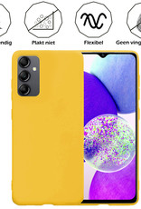 Nomfy Hoesje Geschikt voor Samsung A14 Hoesje Siliconen Cover Case Met Screenprotector - Hoes Geschikt voor Samsung Galaxy A14 Hoes Back Case - Geel