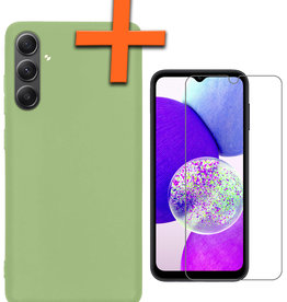 Nomfy Nomfy Samsung Galaxy A14 Hoesje Siliconen Met Screenprotector - Groen