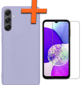Nomfy Nomfy Samsung Galaxy A14 Hoesje Siliconen Met Screenprotector - Lila