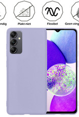 Nomfy Hoesje Geschikt voor Samsung A14 Hoesje Siliconen Cover Case Met Screenprotector - Hoes Geschikt voor Samsung Galaxy A14 Hoes Back Case - Lila