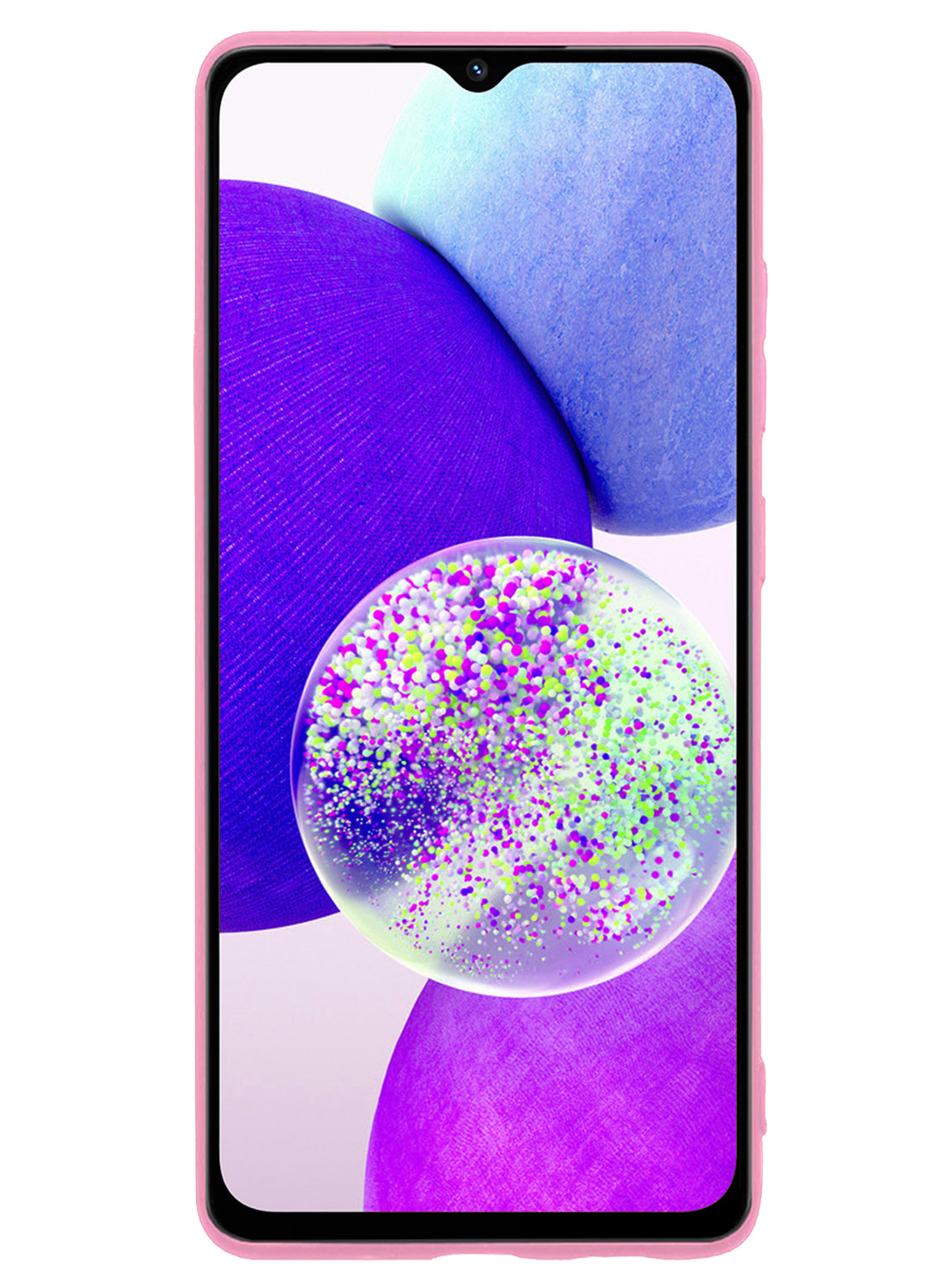 Nomfy Hoesje Geschikt voor Samsung A14 Hoesje Siliconen Cover Case Met Screenprotector - Hoes Geschikt voor Samsung Galaxy A14 Hoes Back Case - Roze