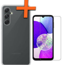 Nomfy Nomfy Samsung Galaxy A14 Hoesje Siliconen Met Screenprotector - Transparant