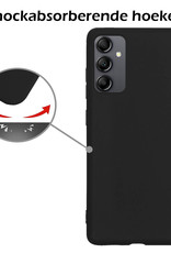 Nomfy Hoesje Geschikt voor Samsung A14 Hoesje Siliconen Cover Case Met Screenprotector - Hoes Geschikt voor Samsung Galaxy A14 Hoes Back Case - Zwart