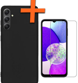 Nomfy Nomfy Samsung Galaxy A14 Hoesje Siliconen Met Screenprotector - Zwart