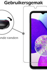 Nomfy Hoesje Geschikt voor Samsung A14 Hoesje Siliconen Cover Case Met 2x Screenprotector - Hoes Geschikt voor Samsung Galaxy A14 Hoes Back Case - Lila