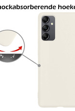 Nomfy Hoesje Geschikt voor Samsung A14 Hoesje Siliconen Cover Case Met 2x Screenprotector - Hoes Geschikt voor Samsung Galaxy A14 Hoes Back Case - Wit