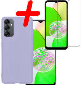 BASEY. BASEY. Samsung Galaxy A14 Hoesje Siliconen Met Screenprotector - Lila