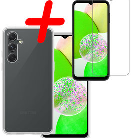 BASEY. BASEY. Samsung Galaxy A14 Hoesje Siliconen Met Screenprotector - Transparant