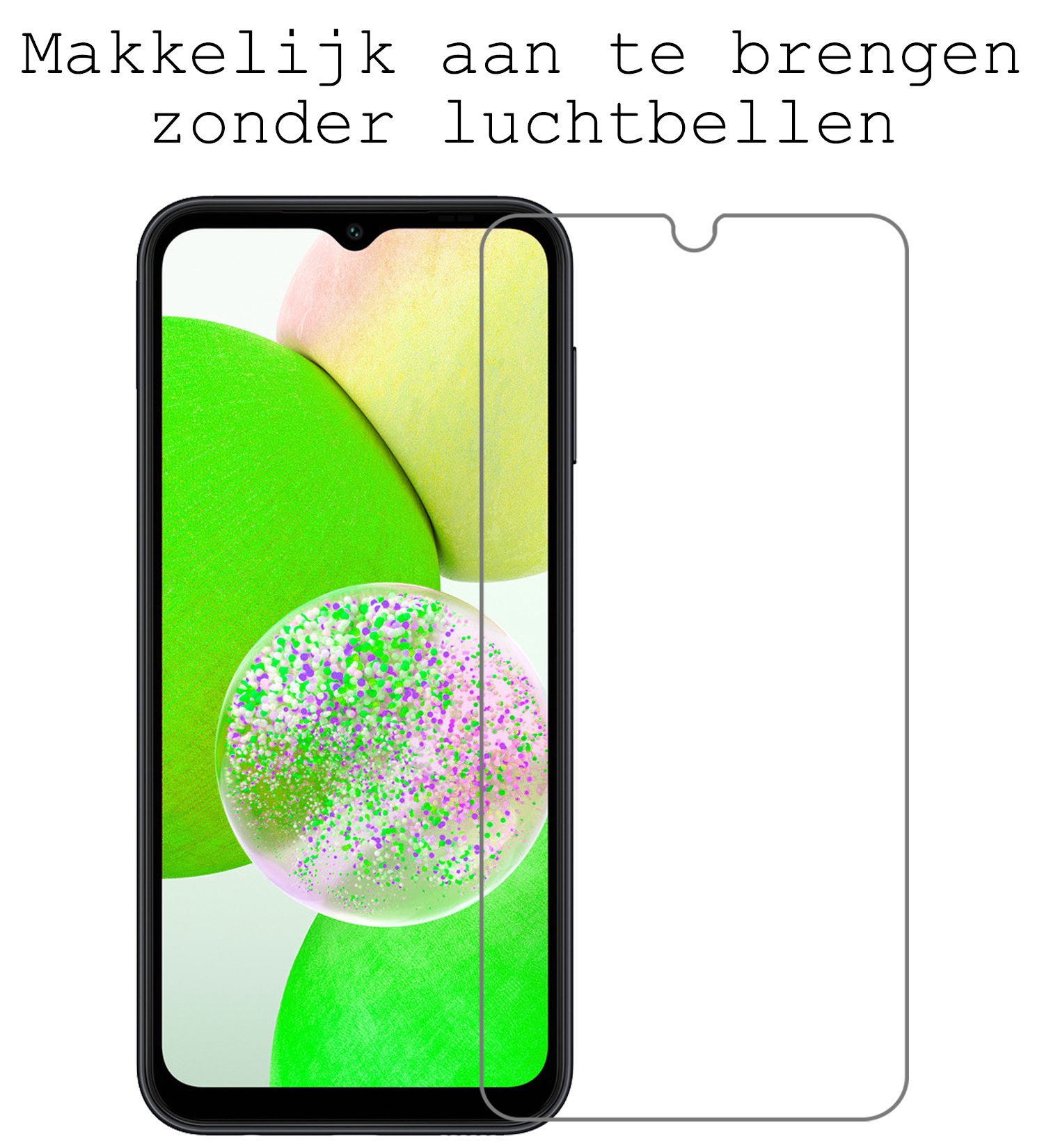 BASEY. Hoes Geschikt voor Samsung A14 Hoesje Siliconen Back Cover Case Met 2x Screenprotector - Hoesje Geschikt voor Samsung Galaxy A14 Hoes Cover Hoesje - Geel