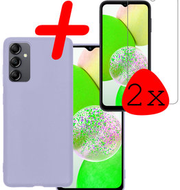 BASEY. BASEY. Samsung Galaxy A14 Hoesje Siliconen Met 2x Screenprotector - Lila