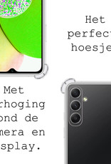 BASEY. Hoes Geschikt voor Samsung A14 Hoesje Shock Proof Case Met Koord Shock Hoes Met Koord - Hoesje Geschikt voor Samsung Galaxy A14 Hoes Cover Met Koord - Transparant