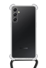 BASEY. Hoes Geschikt voor Samsung A14 Hoesje Shock Proof Case Met Koord Shock Hoes Met Koord - Hoesje Geschikt voor Samsung Galaxy A14 Hoes Cover Met Koord - Transparant