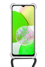 BASEY. Hoes Geschikt voor Samsung A14 Hoesje Shock Proof Case Met Koord Shock Hoes Met Koord - Hoesje Geschikt voor Samsung Galaxy A14 Hoes Cover Met Koord - Transparant