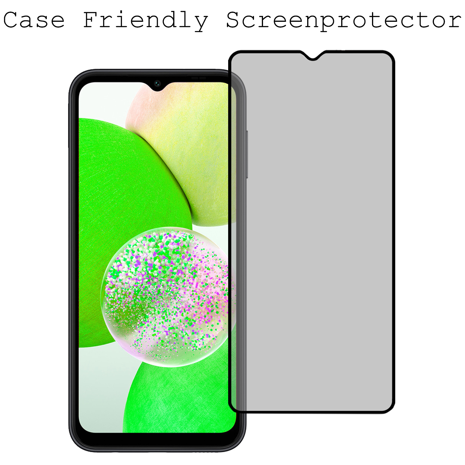 Samsung Galaxy A14 Screenprotector Tempered Glass Privacy Cover - Samsung A14 Beschermglas Privacy Screen Protector Glas - 2 Stuks