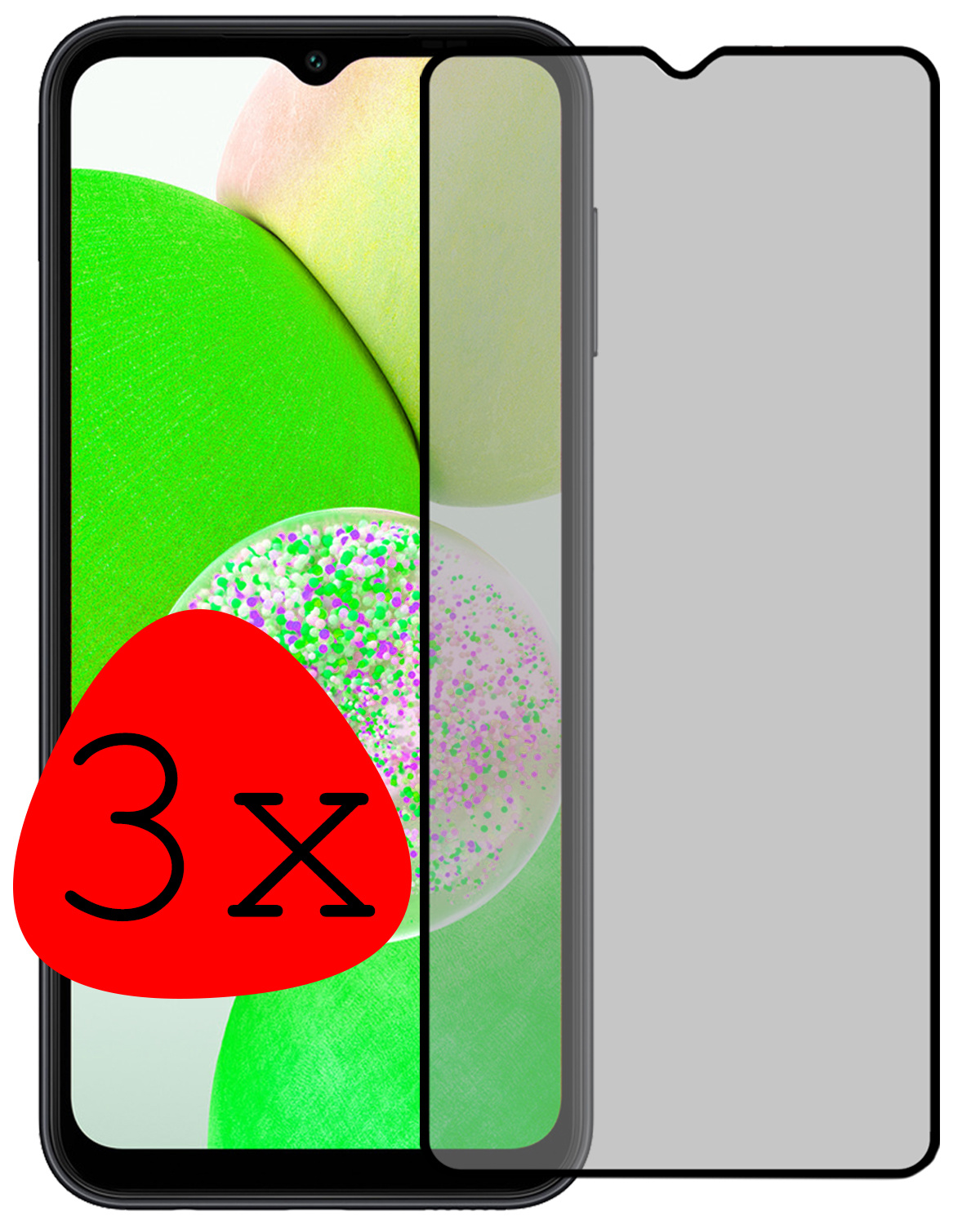BASEY. Screenprotector Geschikt voor Samsung A14 Screenprotector Privacy Beschermglas - Screenprotector Geschikt voor Samsung Galaxy A14 Screen Protector Full Screen Privacy - 3 Stuks