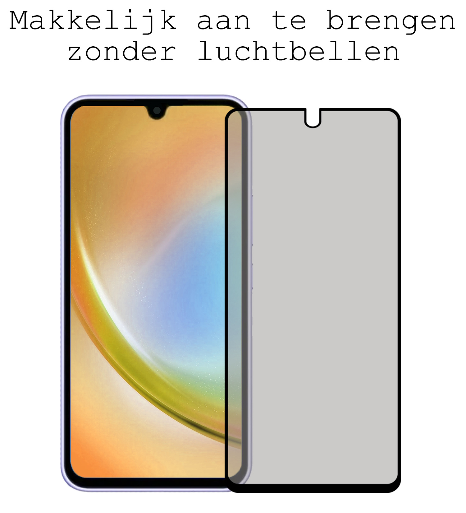 BASEY. Screenprotector Geschikt voor Samsung A34 Screenprotector Privacy Beschermglas - Screenprotector Geschikt voor Samsung Galaxy A34 Screen Protector Full Screen Privacy - 2 Stuks