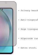 BASEY. Samsung Galaxy A54 Screenprotector Tempered Glass Privacy Cover - Samsung A54 Beschermglas Privacy Screen Protector Glas
