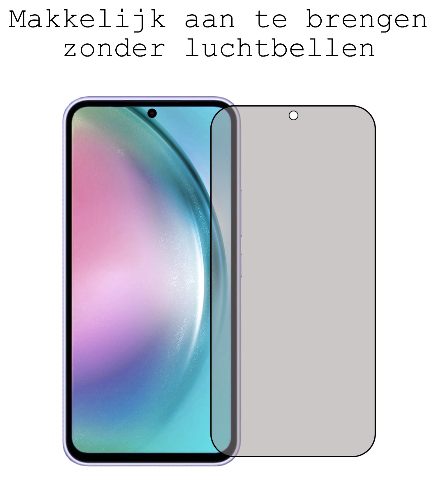 BASEY. Screenprotector Geschikt voor Samsung A54 Screenprotector Privacy Beschermglas - Screenprotector Geschikt voor Samsung Galaxy A54 Screen Protector Full Screen Privacy - 2 Stuks