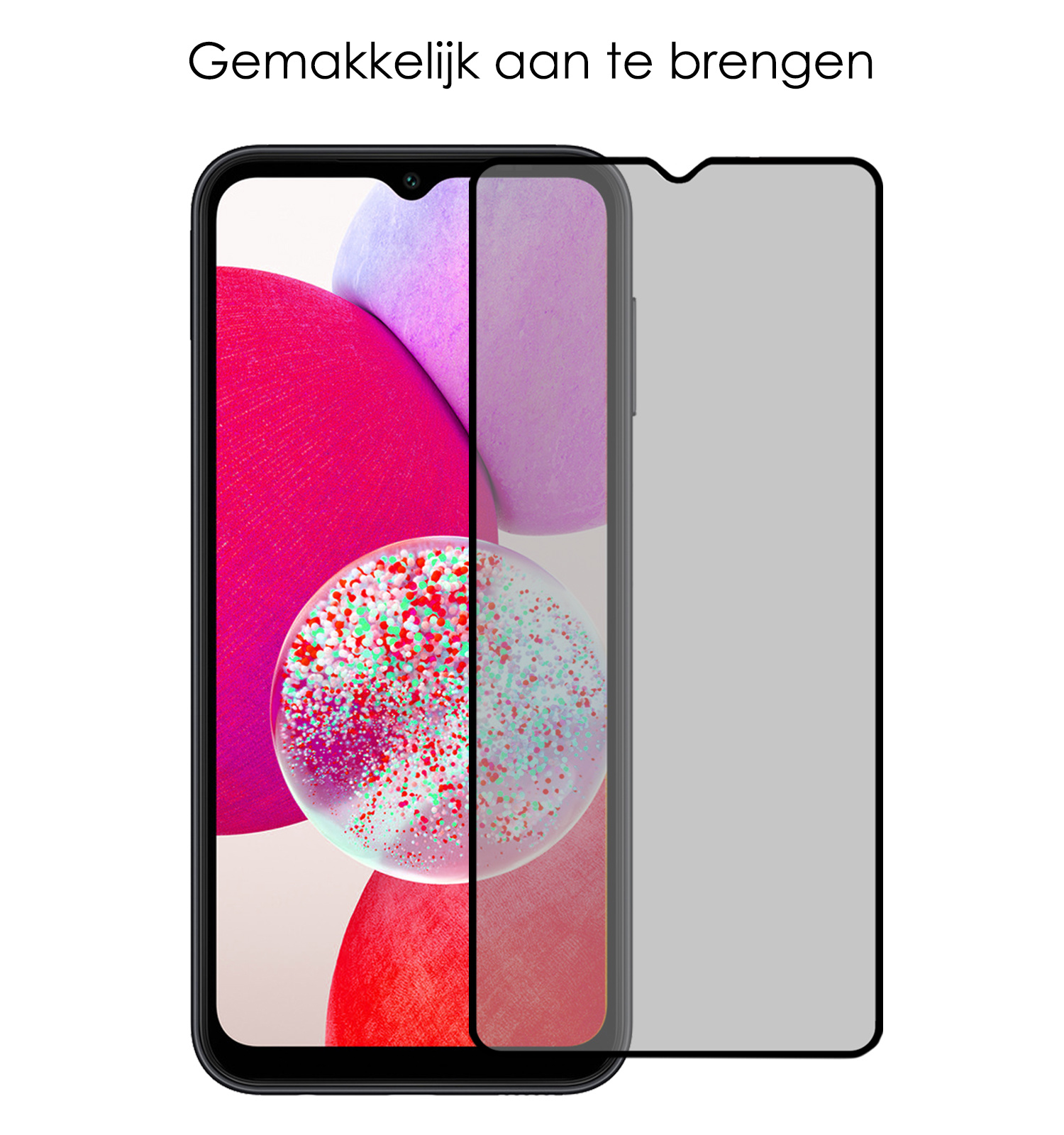 NoXx Screenprotector Geschikt voor Samsung A14 Screenprotector Privacy Tempered Glass Gehard Glas Display Cover