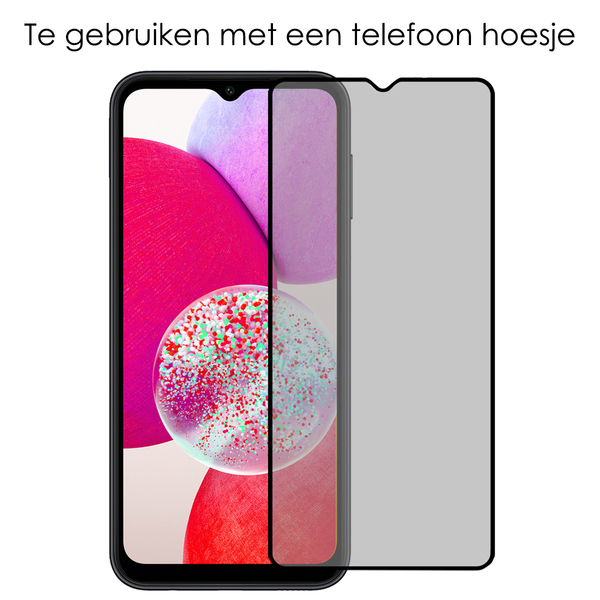 NoXx Screenprotector Geschikt voor Samsung A14 Screenprotector Privacy Tempered Glass Gehard Glas Display Cover