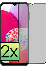 NoXx Screenprotector Geschikt voor Samsung A14 Screenprotector Privacy Tempered Glass Gehard Glas Display Cover - 2x