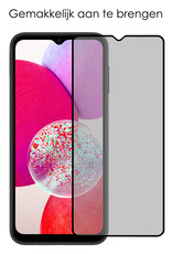 NoXx Screenprotector Geschikt voor Samsung A14 Screenprotector Privacy Tempered Glass Gehard Glas Display Cover - 2x