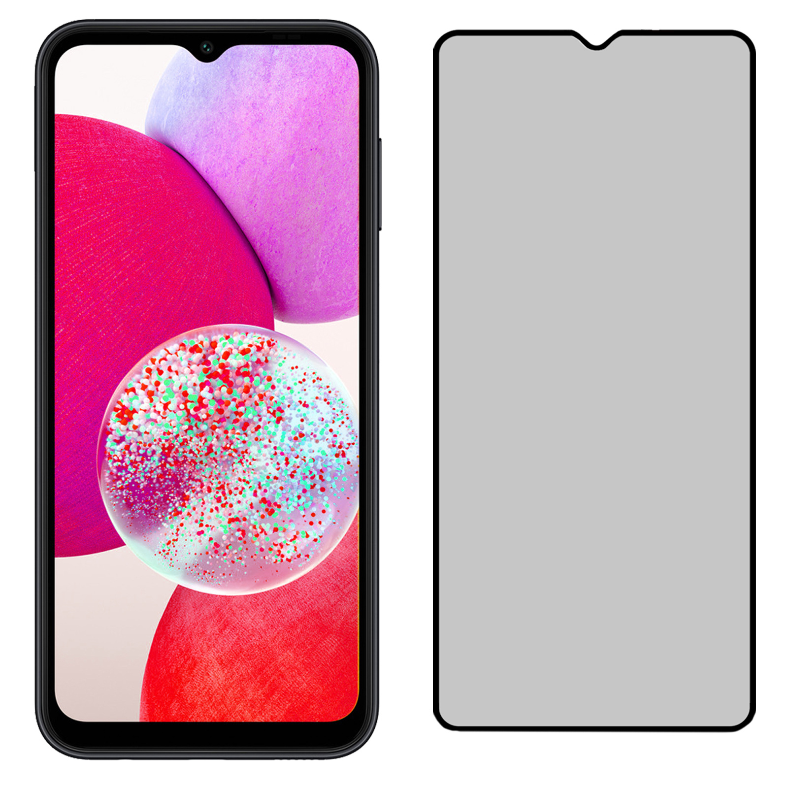 NoXx Screenprotector Geschikt voor Samsung A14 Screenprotector Privacy Tempered Glass Gehard Glas Display Cover - 3x