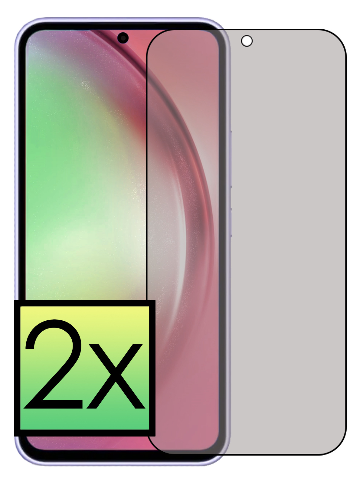 NoXx Screenprotector Geschikt voor Samsung A54 Screenprotector Privacy Tempered Glass Gehard Glas Display Cover - 2x